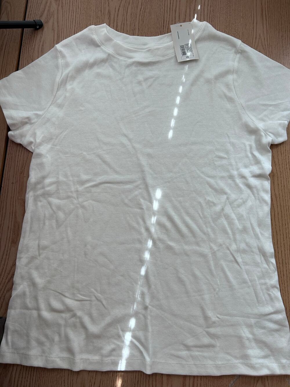 New Women’s A New Day Ribbed T-shirt Lightweight Stretchy White size 1X
